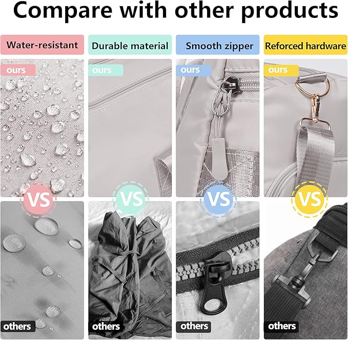 MABROUC Duffle Bag For Women, Sports Duffel Bag for Gym with Wet Pocket & Shoe Compartment, Overnight Weekender Travel Bag-StrideForce Fitness