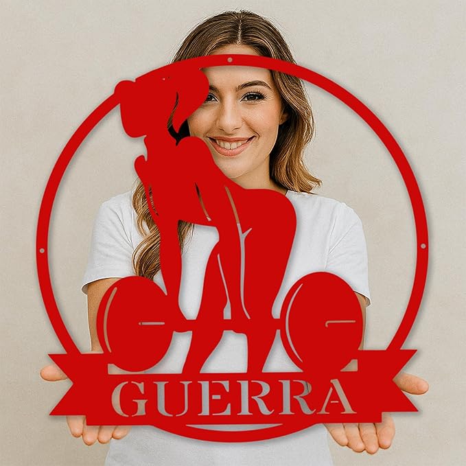 Personalized Custom Name Gym Metal Sign for Home Workout Room, Fitness Garage Center Motivational Decor, Powerlifting Wall Art Gift for Women, Men, Dad, Papa, Grandpa, Mother, Sister, Girls-StrideForce Fitness