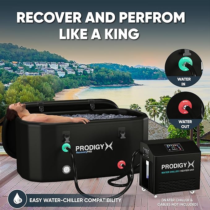 PRODIGYX Ice Bath Tub [XXL UPGRADED] For Athletes - Water Chiller Compatible - Cold Plunge - Outdoor, Portable, Inflatable - RecoveryPRO-StrideForce Fitness