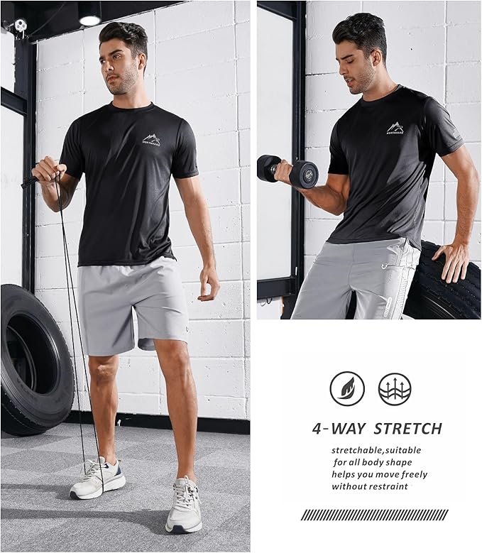 NORTHYARD Men's UPF 50+ Sun Protection Shirts Swim SPF UV Quick Dry Short Sleeve T-Shirts for Athletic Fishing Rash Guard-StrideForce Fitness