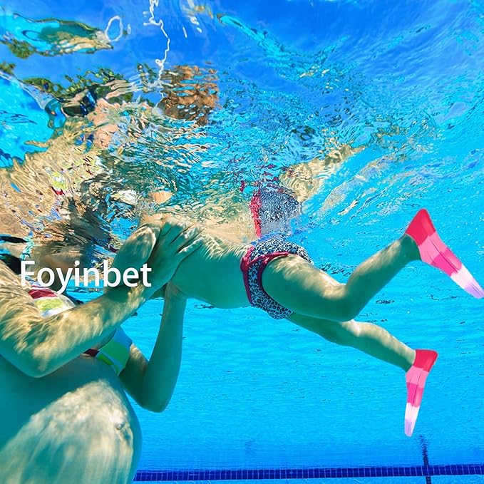 Kids Swim Fins,Short Kids Fins Youth Swimming Flippers for Lap Swimming Training for Children Girls Boys Beginners-StrideForce Fitness