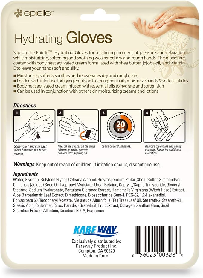 Epielle Hydrating Hand & Foot Masks 12 Pairs, Deep Moisturizing Socks & Gloves, Soften Dry Hands & Cracked Heels with Shea Butter & Jojoba Oil, Korean Skin Care, Foot Spa, Self Care Gifts for Women-StrideForce Fitness