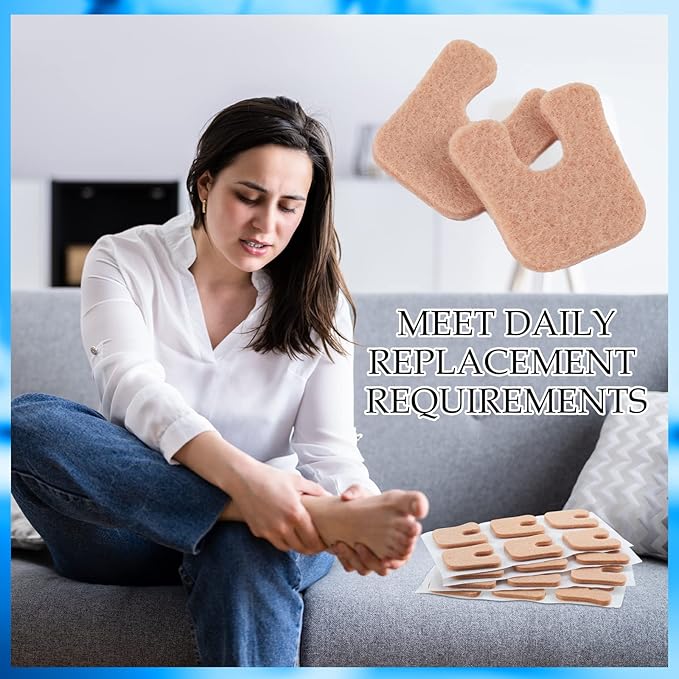 Boao 120 Pcs Callus Pads 1/4" Thick U Shaped Metatarsal Corn Pads Felt Callus Cushions Adhesive Corn Protectors for Men Women Feet Toes Pain Relief Blister Prevention-StrideForce Fitness