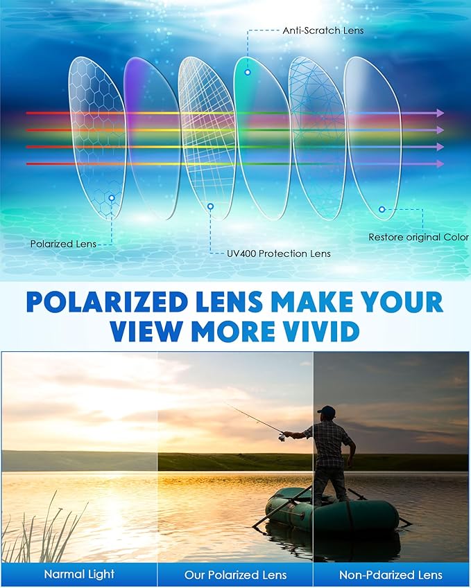 Frienda 6 Pack Polarized Sport Sunglasses for Men Multipack Fit over Glasses Pack Lot Set Men's Sport Fishing Eyeglasses-StrideForce Fitness