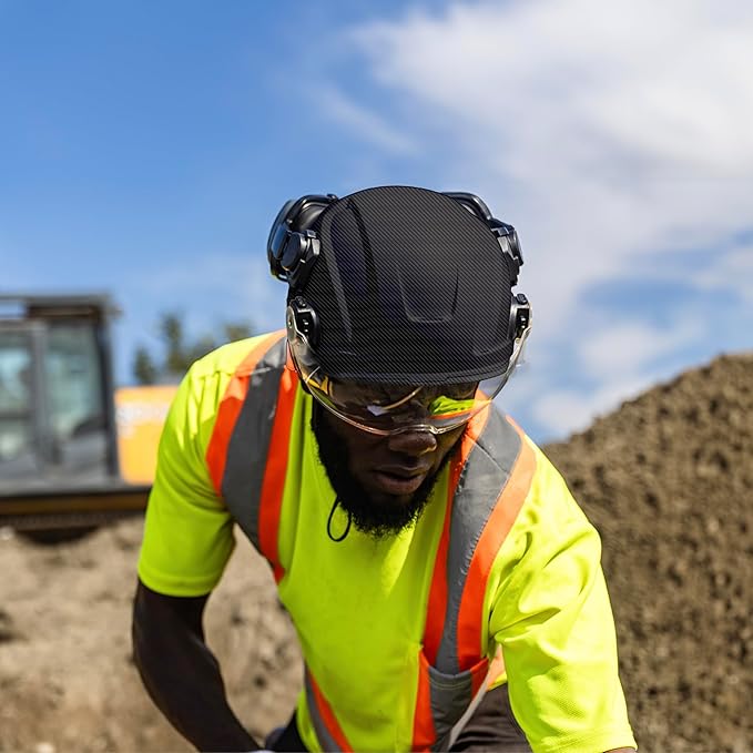 GE Safety Helmet: ANSI Type 2 Class G & E, Advanced Impact Technology, Ultra Comfortable Memory Foam, Heat Stress Reduction, Compatible with Accessories, Adjustable Size OSHA Approved-StrideForce Fitness