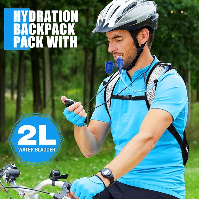 Sweetude Hydration Backpack Set with 2L Water Bladder for Men and Women Lightweight Water Pack for Cycling Biking Hiking Running Climbing-StrideForce Fitness