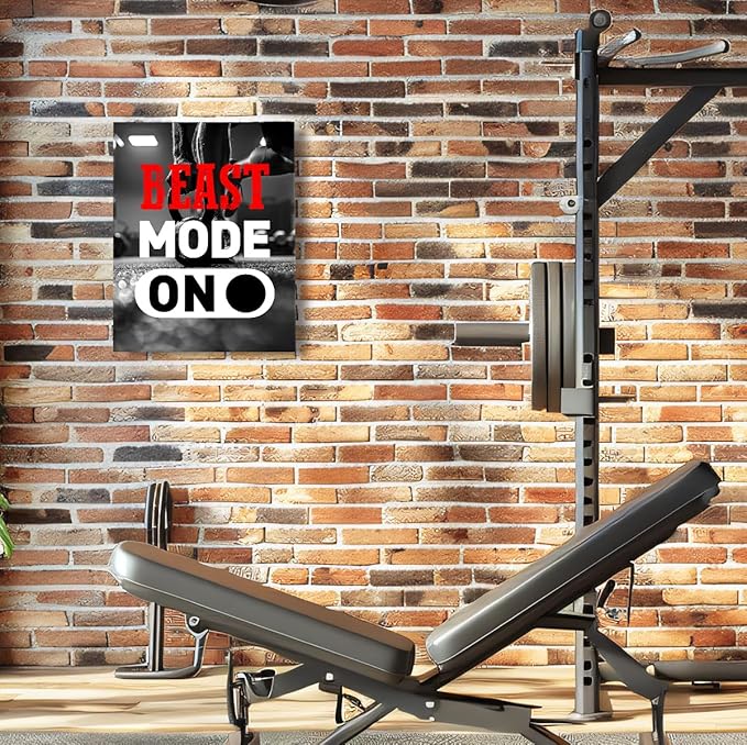 Inspirational Gym Wall Decor,Fitness Quotes Wall Art,Beast Mode on Canvas Wall Decor for Home Gym-StrideForce Fitness