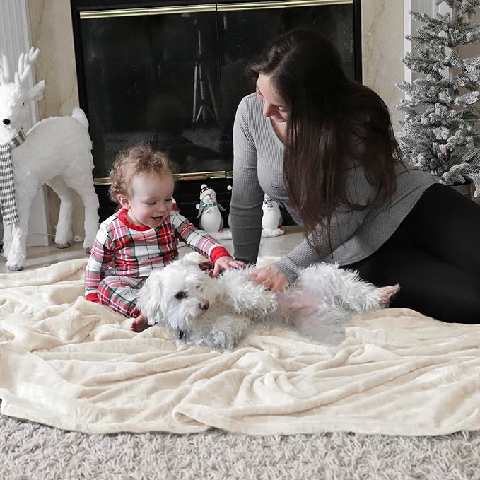 Bedsure Fleece Blankets King Size Cream - Bed Blanket Soft Lightweight Plush Cozy Fuzzy Luxury Microfiber, 108x90 inches-StrideForce Fitness