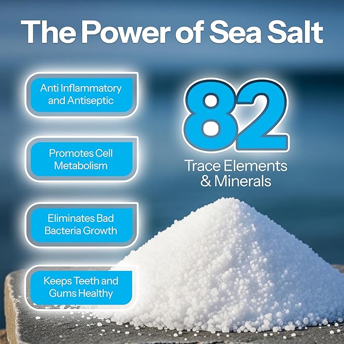 H2Ocean Healing Rinse Natural Sea Salt Oral Care - Mouth Rinse for Oral Care - Great for Piercings, Sore Throats & Gum Health - Alcohol- & Fluoride-Free Mouthwash - Lemon Ice, 8 oz