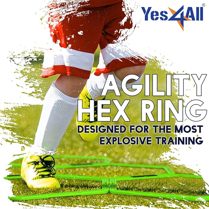 Yes4All Hex Agility Rings/Speed Rings with Carrying Bag – Hexagon Rings, Agility Hurdles for Agility Footwork Training-StrideForce Fitness