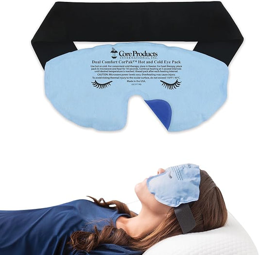 Core Products Dual Comfort Migraine CorPak Hot Cold Therapy, Eye Mask Compress, No Frost, Includes Strap-StrideForce Fitness