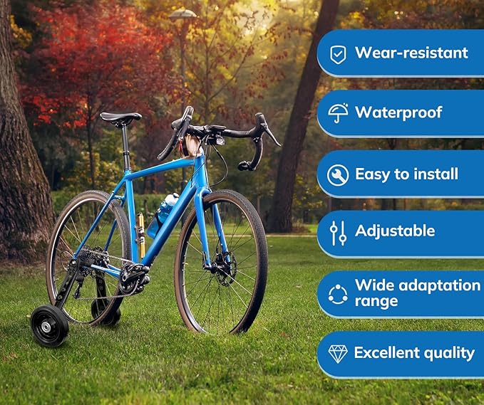 Training Wheels, Thicken Bike Training Wheels for Adult Under 200lb with Heavy Duty Stainless Steel for 24 26 28 inch bike-StrideForce Fitness