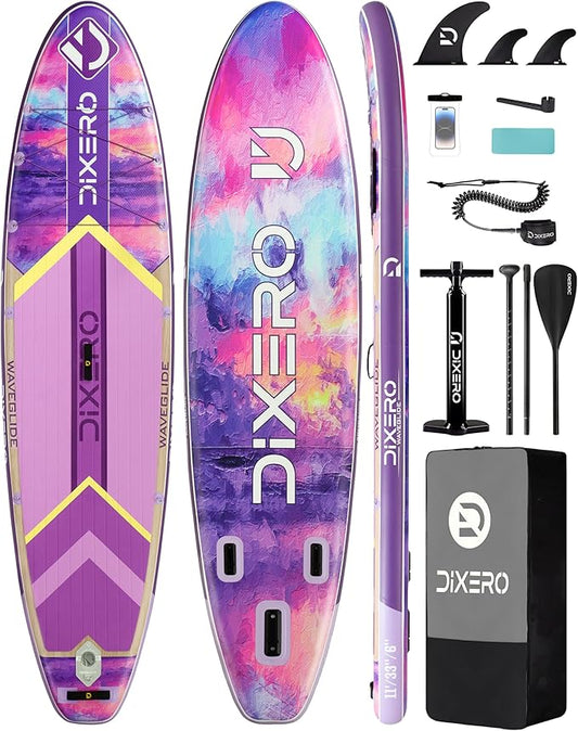 Inflatable Stand Up Paddle Board with SUP Accessories, Anti-Slip EVA Deck, 11'*33" Inflatable Paddle Boards for Adults & Youth of All Skill Levels-StrideForce Fitness