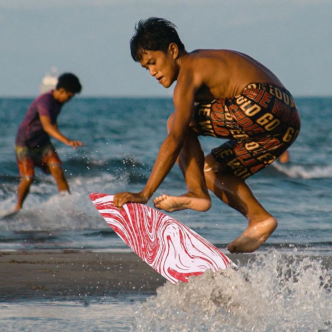 36” Skipper Skimboard with High Gloss Coat Wooden Skim Boards for Beginners, Teenagers and Adults Beach Skimboard 3 Color Traction Pad to Choose-StrideForce Fitness