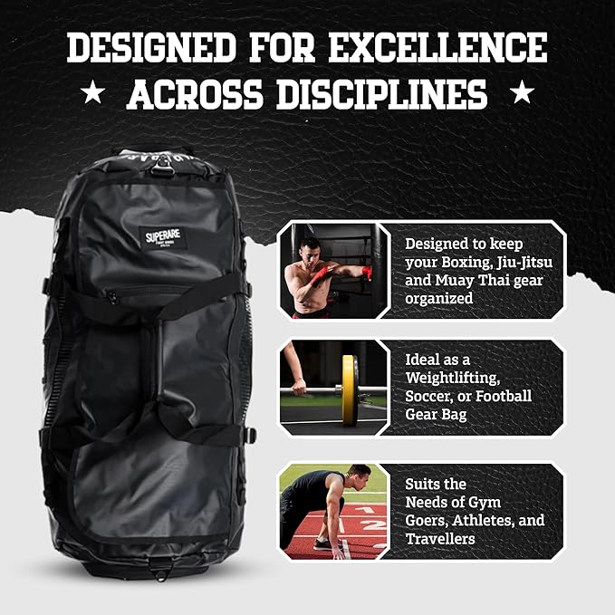 Superare Gear Bags - Gym Duffle Bag, Backpack, Tote Bag for MMA, Athletic Gym Boxing Bag - Enorme, Carico, Diario, Sporta-StrideForce Fitness