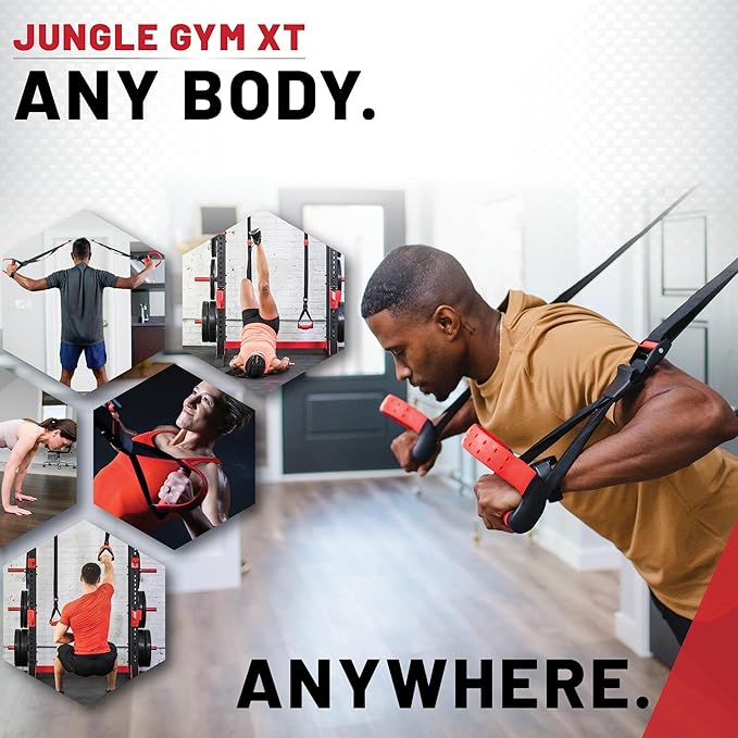 Lifeline Jungle Gym XT Body Weight Suspension Trainer System – Patented Split Anchor, Full-Body Workout, Lightweight Home Suspension Training Kit for Home Gym, Workout Equipment-StrideForce Fitness