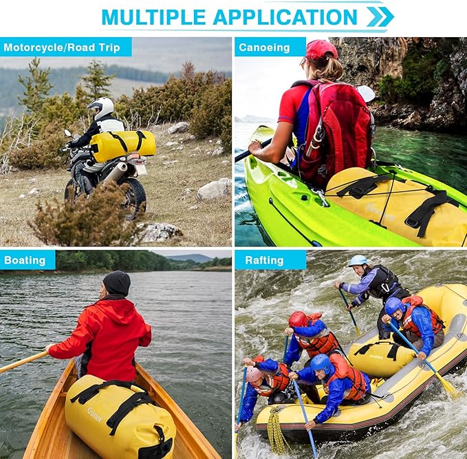 Gonex 40L 60L 80L Extra Large Waterproof Duffle Travel Dry Duffel Bag Heavy Duty Bag with Durable Straps & Handles for Kayaking Paddleboarding Boating Rafting Fishing-StrideForce Fitness