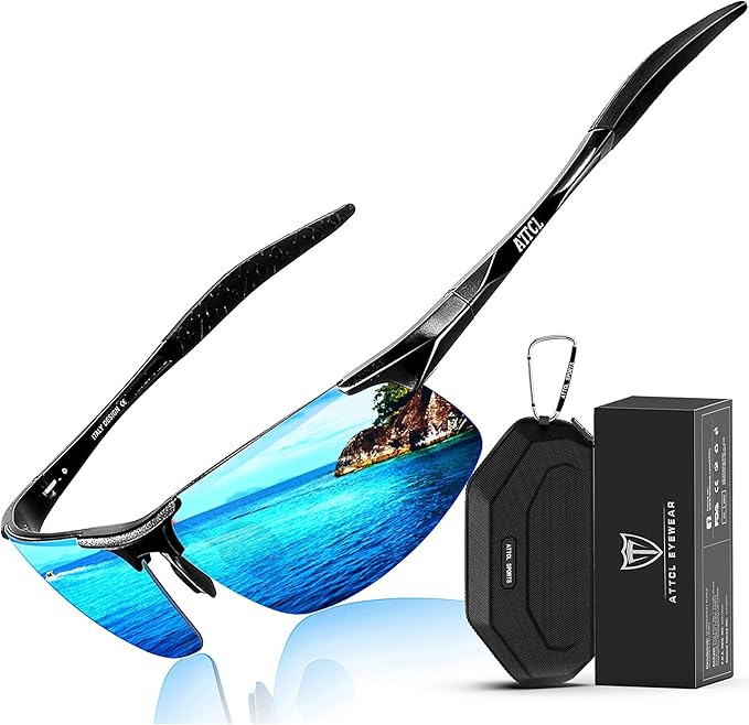 ATTCL Men's Sports Polarized Sunglasses Men for Driving running Fishing Golf - UV Protection Sun glasses Metal Frame-StrideForce Fitness