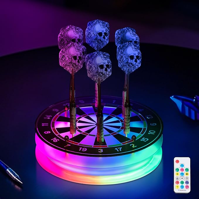 Light Up Dart Holder, Acrylic Dart Holder with Multiple Color Modes and Brightness Adjustment Function with Remote Control, Birthday Christmas Dart Gifts for Men or Darts Enthusiasts-StrideForce Fitness