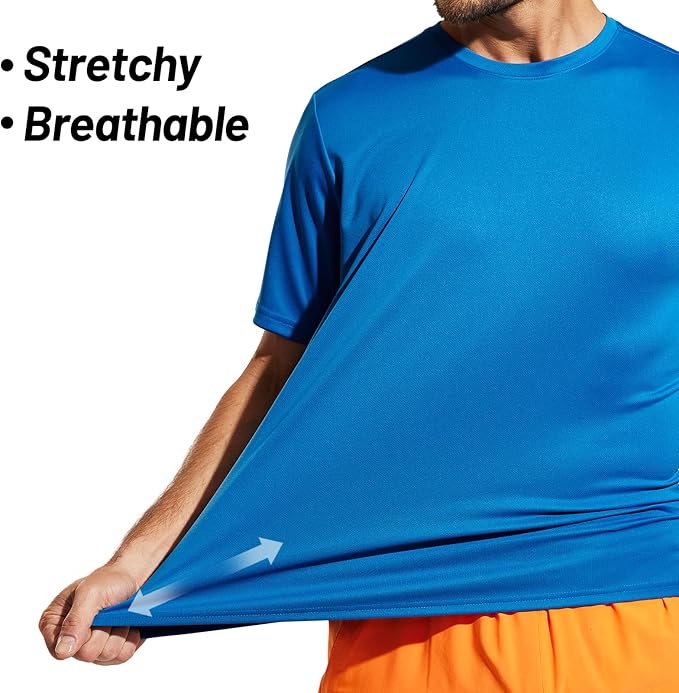 MIER Men's Quick Dry Workout Shirts Moisture Wicking Running Athletic Performance T-Shirts Recycled Polyester Top Tee-StrideForce Fitness