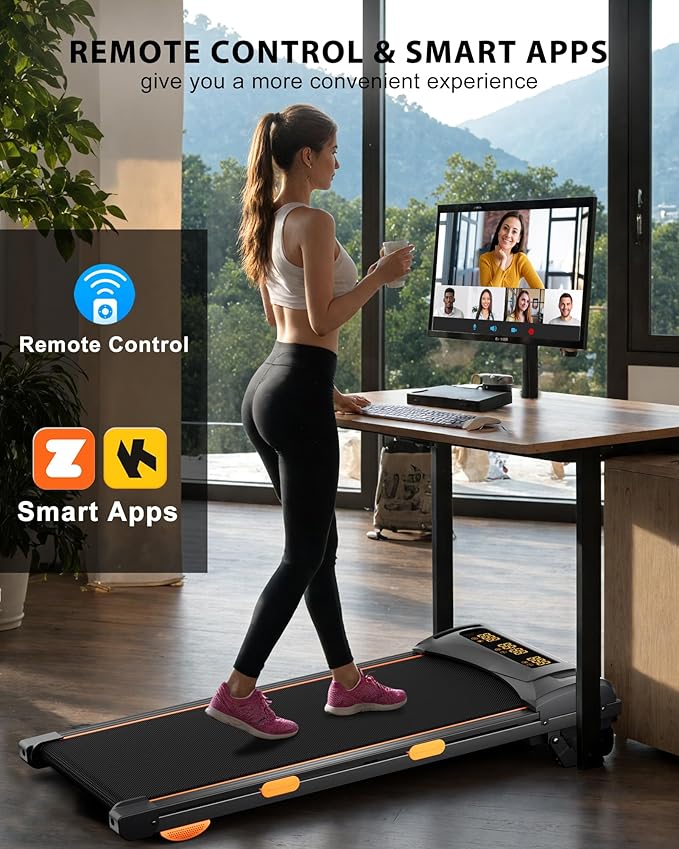 340lb Capacity Walking Pad Treadmill with 12% Incline, Big LED Display Under Desk Treadmill Support Full Manual/3-Preset Countdown/App Mode, Portable Treadmills for Small Spaces-StrideForce Fitness