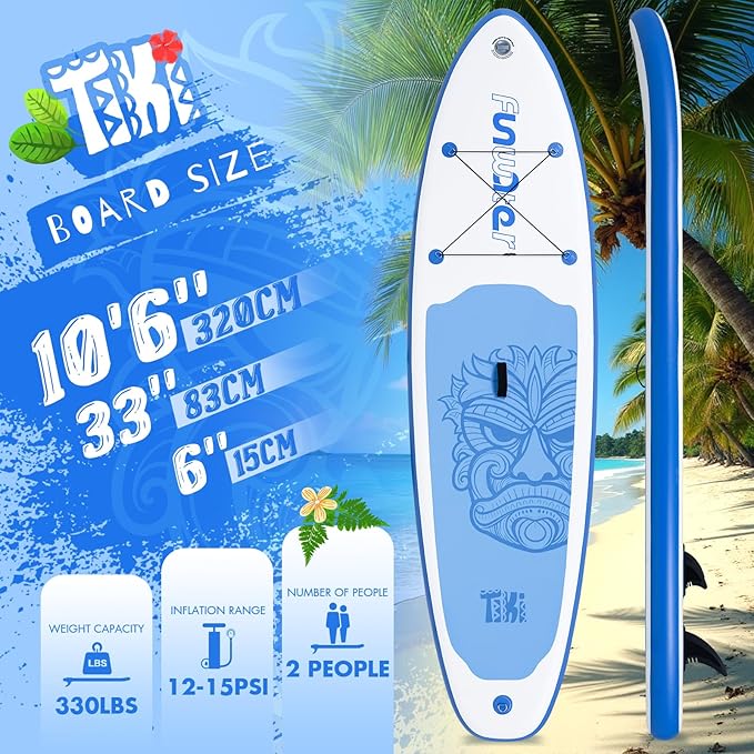 FunWater Inflatable Ultra-Light Stand Up Paddle Board for All Skill Levels with Premium SUP Paddleboard Accessories,Non-Slip Comfort Deck for Youth & Adults-StrideForce Fitness