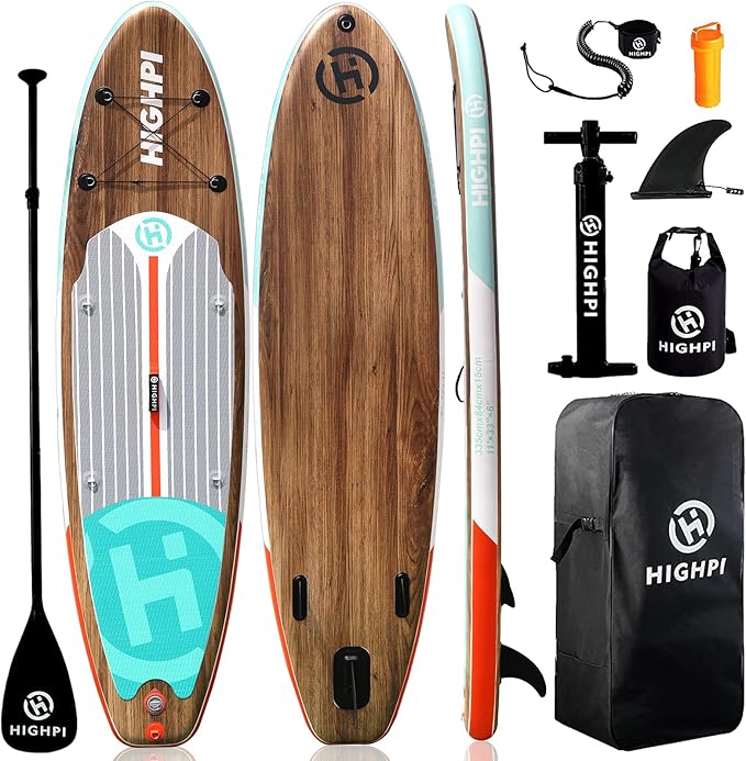 Highpi Inflatable Stand Up Paddle Board for Youth and Adults – Wide Sup with Premium Accessories, Blow Up Paddleboard for Surfing, Fishing, Yoga & More-StrideForce Fitness