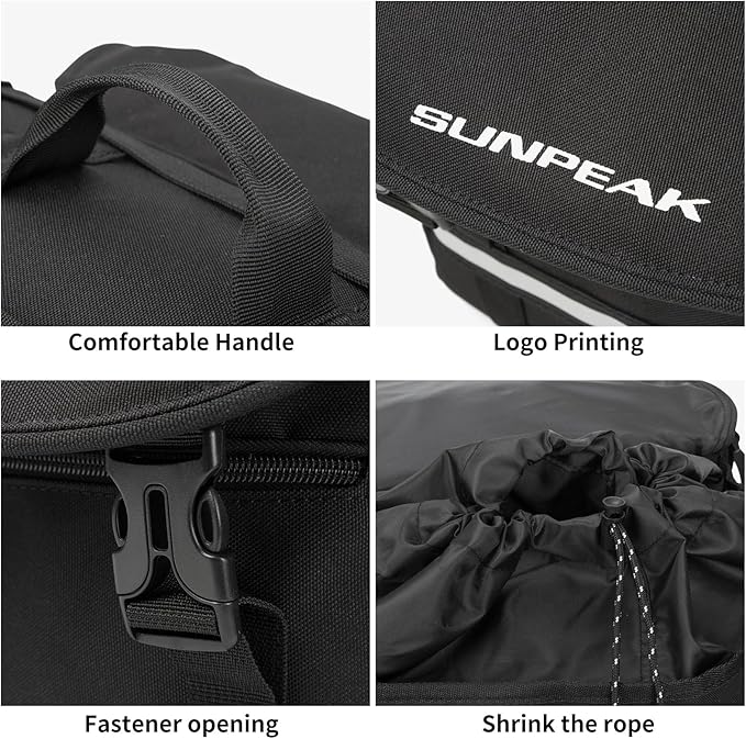 Bike Bag Accessories Panniers for Bicycle Rear Rack Bag 36L Waterproof Mountain Electric Bike Saddle Bag for Cycling Traveling Commuting Black-StrideForce Fitness