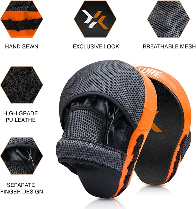 Boxing and MMA Punching Mitts - Hook & Jab Pads, Focus Punch Mitts, Target Focus Pads, and Kick Shield for Muay Thai Training-StrideForce Fitness