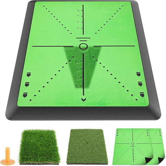 Golf Hitting Mat with Swing Path Tracer – Durable Golf Practice Mat for Indoor/Outdoor Use, Driving & Chipping Training – Golf Training Aid and Gift for Men & Women-StrideForce Fitness