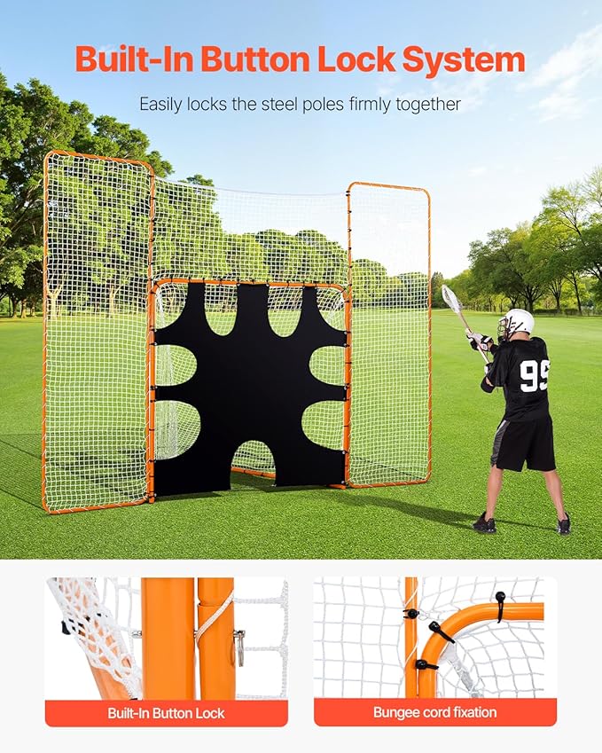 VEVOR Portable Lacrosse Goal - Complete Training Accessory Set with Extended Coverage for Youth and Adults-StrideForce Fitness