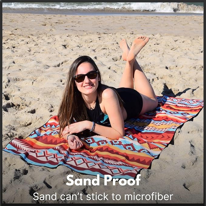 ECCOSOPHY Microfiber Beach Towel - Sand Free Towels are Quick Dry, Light Weight, Super Absorbent - Perfect Pool, Travel, Cruise, Camping Essentials - Oversized Extra Large for Adults 71x35 in-StrideForce Fitness