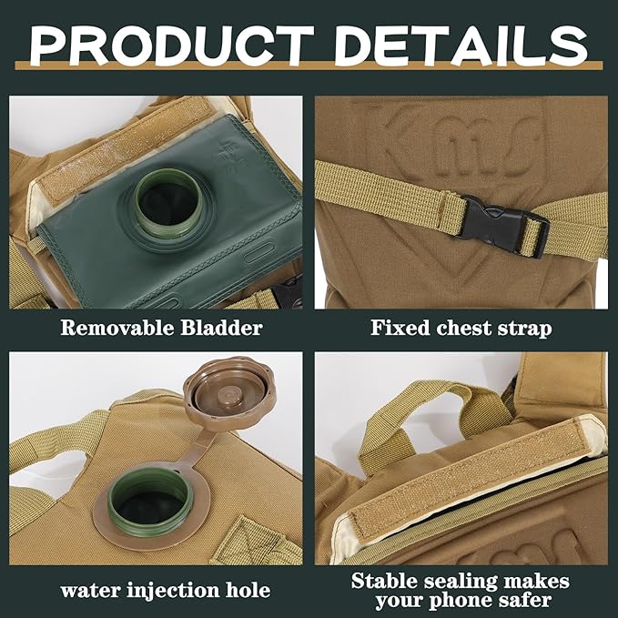 4 Pack Tactical Hydration Backpack with 3L Water Bladder Military Daypack Water Backpack Lightweight Hydration Back Pack for Running Cycling Climbing Hiking for Men Women-StrideForce Fitness
