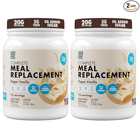 Yes You Can! Meal Replacement Shake - 20G Protein, 5G Fiber, 21 Vitamins & Minerals - Meal Replacement Protein Powder - Complete All-in-One Nutrition - 15 Servings (Vanilla) - 2 Pack-StrideForce Fitness