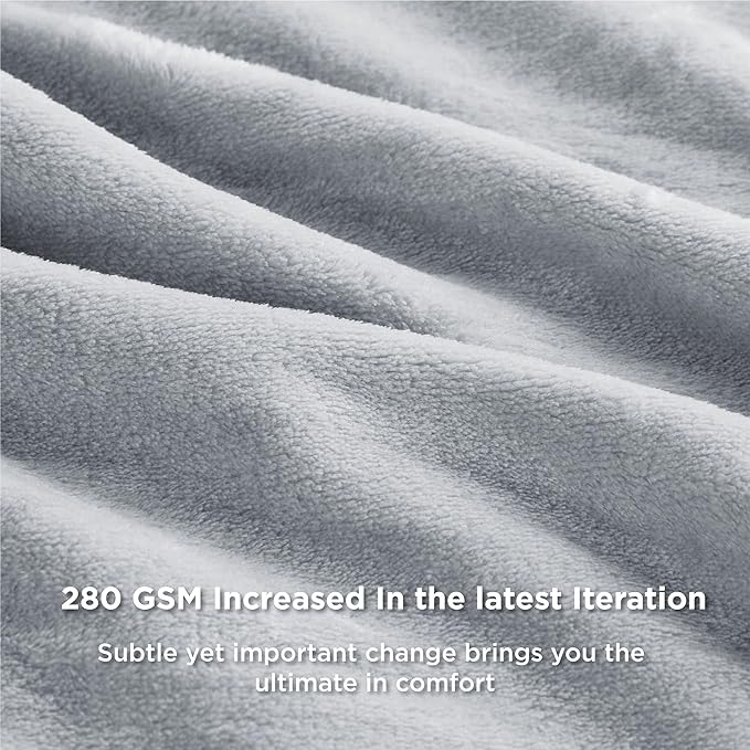 Bedsure Fleece Blankets Queen Size Light Grey - Bed Blanket Soft Lightweight Plush Fuzzy Cozy Luxury Microfiber, 90x90 inches-StrideForce Fitness