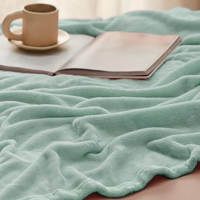 Bedsure Twin XL Fleece Blanket Dorm Bedding - Lightweight Soft Cozy Blankets for Bed, Sofa, Couch, Travel, Camping, Sage Green, 66"x90"-StrideForce Fitness