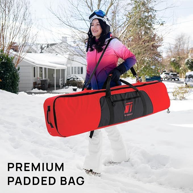 Snowboard Bag For Air Travel - Padded Snowboard Bag - Waterproof and Fully Padded Snowboarding Travel Bag For Flying - Up to 165 CM Snowboards-StrideForce Fitness