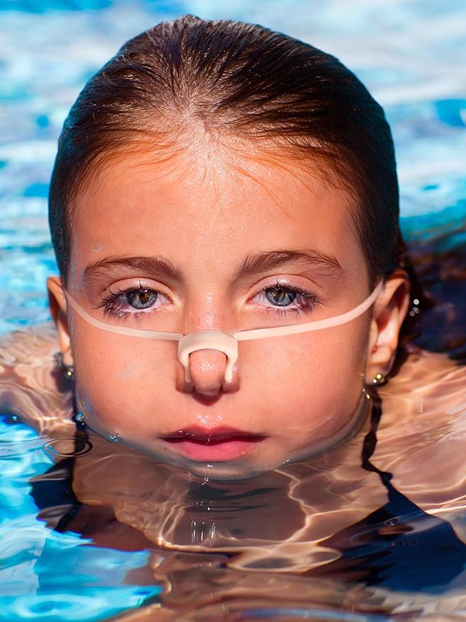 Blulu 6 Pieces Swimming Nose Clip Latex Gel Nose Plugs for Swimming Swimmer Accessories for Older Kids, Beige-StrideForce Fitness