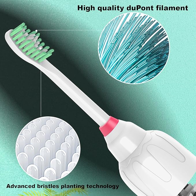 Replacement Toothbrush Heads for Philips Sonicare E Series,Compatible with Sonicare Essence, Elite, Advance, CleanCare Screw-on Electric Toothbrush HX7022/66 HX7023/64,HX7023/30,4 Pack with Caps ﻿