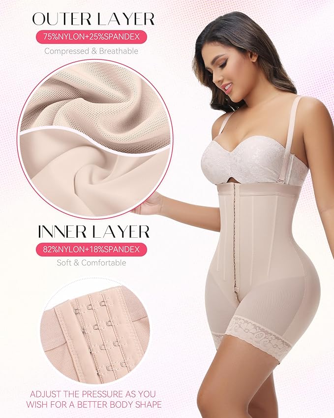 SHAPSHE Faja Colombianas Moldeadoras Body Shaper Strapless Shapewear Stage High Compression Garment Butt Lifter Tummy Control-StrideForce Fitness
