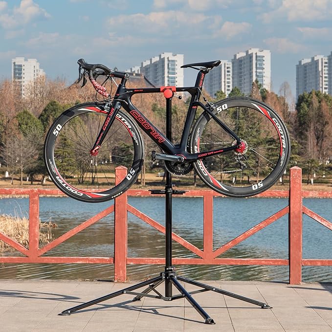 CXWXC Bike Repair Stand - Bicycle Stand For Maintenance Workstand - Ebike Repair Stand Shop Home Mechanics for Mountain Road Bike and E Bike (Black)-StrideForce Fitness