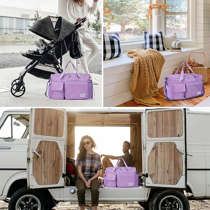 FIORETTO Women's Gym Duffle Bag with Shoes Compartment, 37L Capacity, Ideal for Travel, Gym, Sports, Duffel, Weekender-StrideForce Fitness