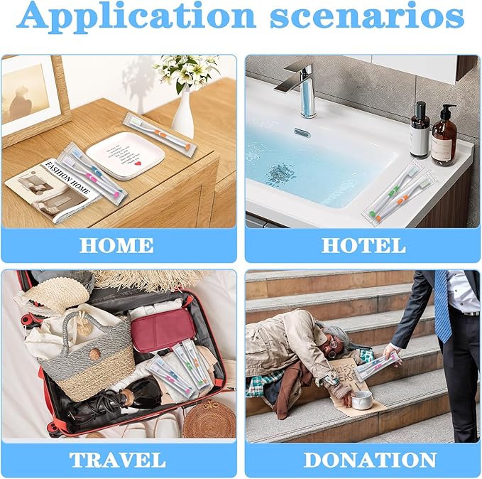 100 Pack Kids Toothbrush Soft Bristles Toddler Cute Toothbrush Bulk with Suction Cup, Includes Travel Covers, Individually Wrapped Toothbrushes for Kid Home School Daycare Camp (Penguin)