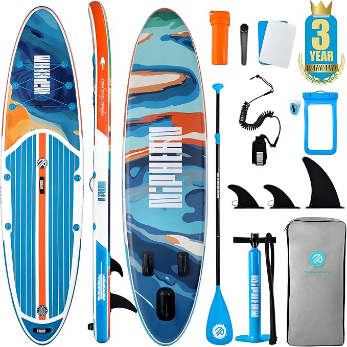 Niphean Inflatable Stand Up Paddle Board with SUP Accessories, Anti-Slip EVA Deck, 10’6’’ Inflatable Paddle Boards for Adults & Youth of All Skill Levels-StrideForce Fitness