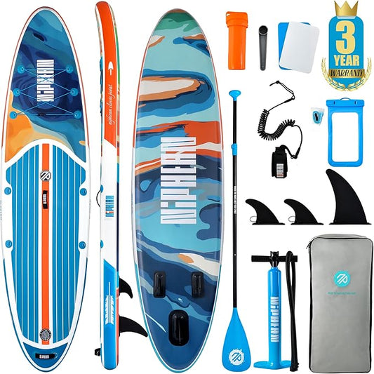 Niphean Inflatable Stand Up Paddle Board with SUP Accessories, Anti-Slip EVA Deck, 10’6’’ Inflatable Paddle Boards for Adults & Youth of All Skill Levels-StrideForce Fitness