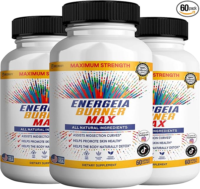 Energeia Burner Max, Natural Supplement, 60 Capsules, All Natural Ingredients, Vegan, Gluten Free (3)-StrideForce Fitness