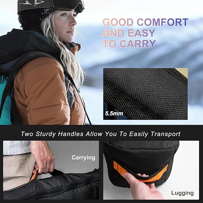 Unigear Snowboard Ski Bag for Air Travel, Reinforced Double Padded Snowboard Bag with EPE Dense, Water-Resistant and Durable up to 175cm Ski Snowboard Travel Bags for Flying-StrideForce Fitness