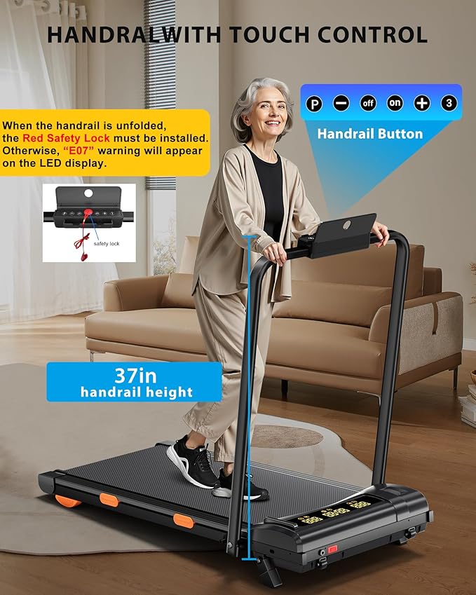 340lb Capacity Walking Pad Treadmill with 12% Incline, Big LED Display Under Desk Treadmill Support Full Manual/3-Preset Countdown/App Mode, Portable Treadmills for Small Spaces-StrideForce Fitness
