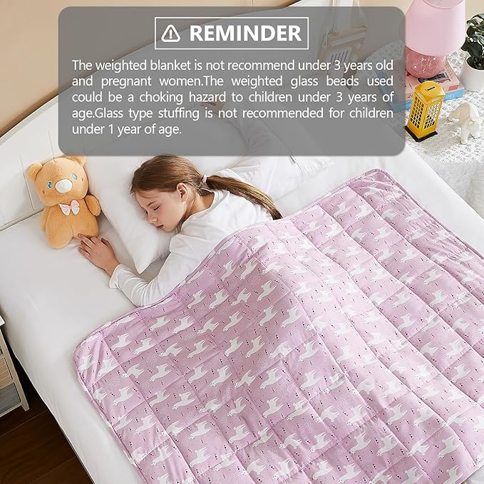 L'AGRATY Weighted Blanket - 36"x48" 5lbs Weighted Blanket Microfiber Material with Glass Beads Small Blanket for All-Season Summer Fall Winter Soft Thick Blanket-StrideForce Fitness