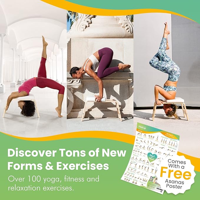 FeetUp - The Original Yoga Headstand Bench, Vegan Handstand Trainer Bench and Stand, Strength Training Inversion Equipment for Relaxation and Strength, Includes App & Starter Kit, #1 Worldwide-StrideForce Fitness